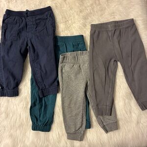 18 month Boys Navy, Teal, and Gray Jogger Pants Set